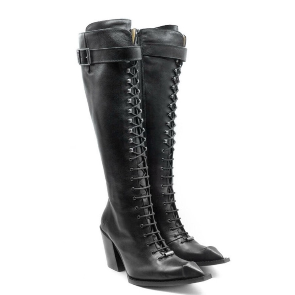 John Fluevog Swordfish HI Abstract Candy Tall Swordfish Boots